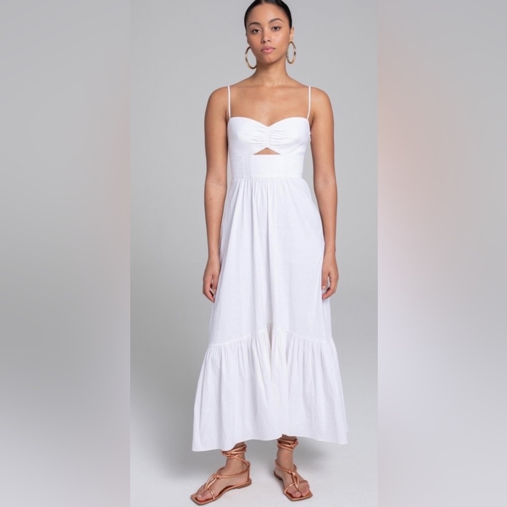Excellent condition A.L.C. Cut Out Linen Midi Dress size 4